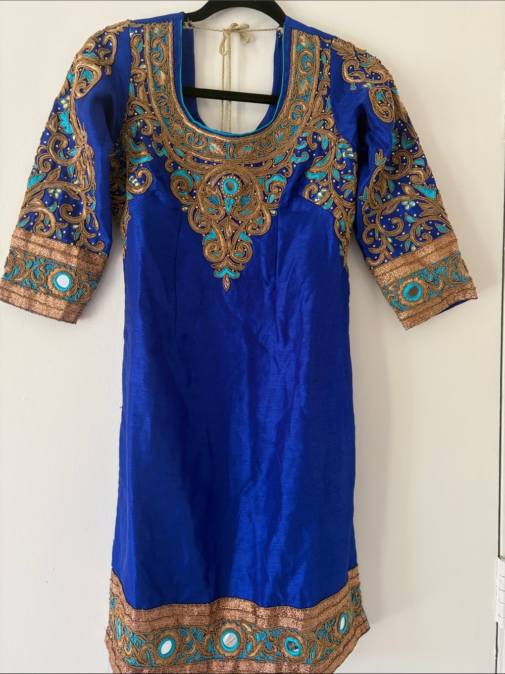 Royal Blue Embroidered Women’s Kurta Punjabi suit heavy work 1 piece